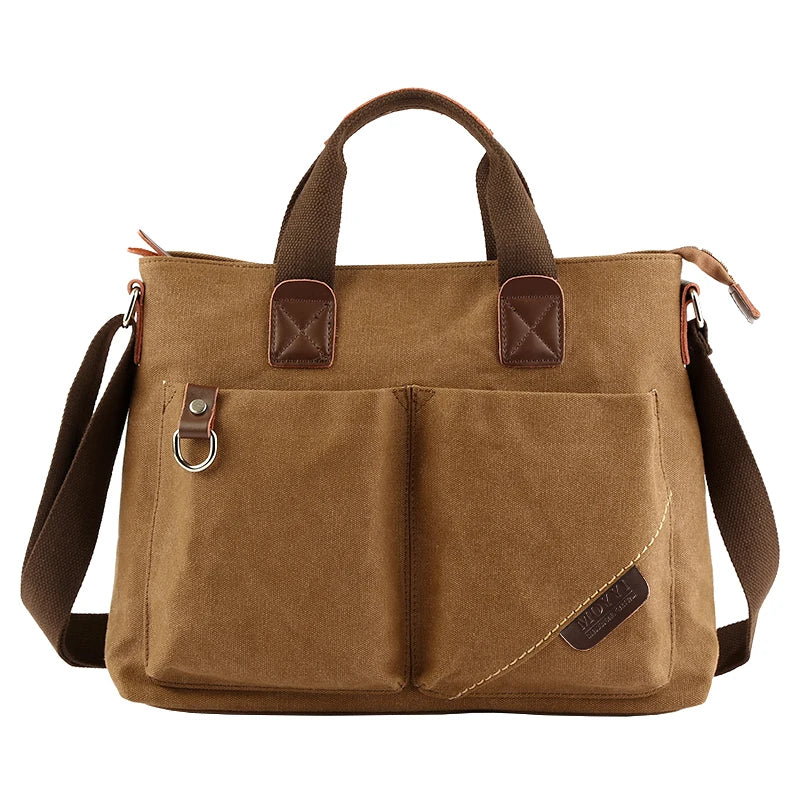 MOYYI Canvas Messenger Medical Bags for Men Shoulder Bag Laptop Briefcase Bags