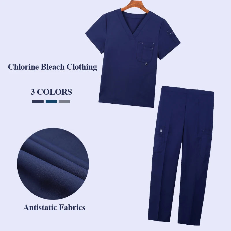 Scrub Uniform Nurse Workwear Scrubs Set Top Pant Nursing Uniforms