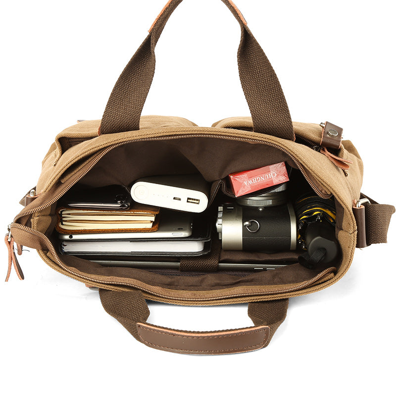 MOYYI Canvas Messenger Medical Bags for Men Shoulder Bag Laptop Briefcase Bags