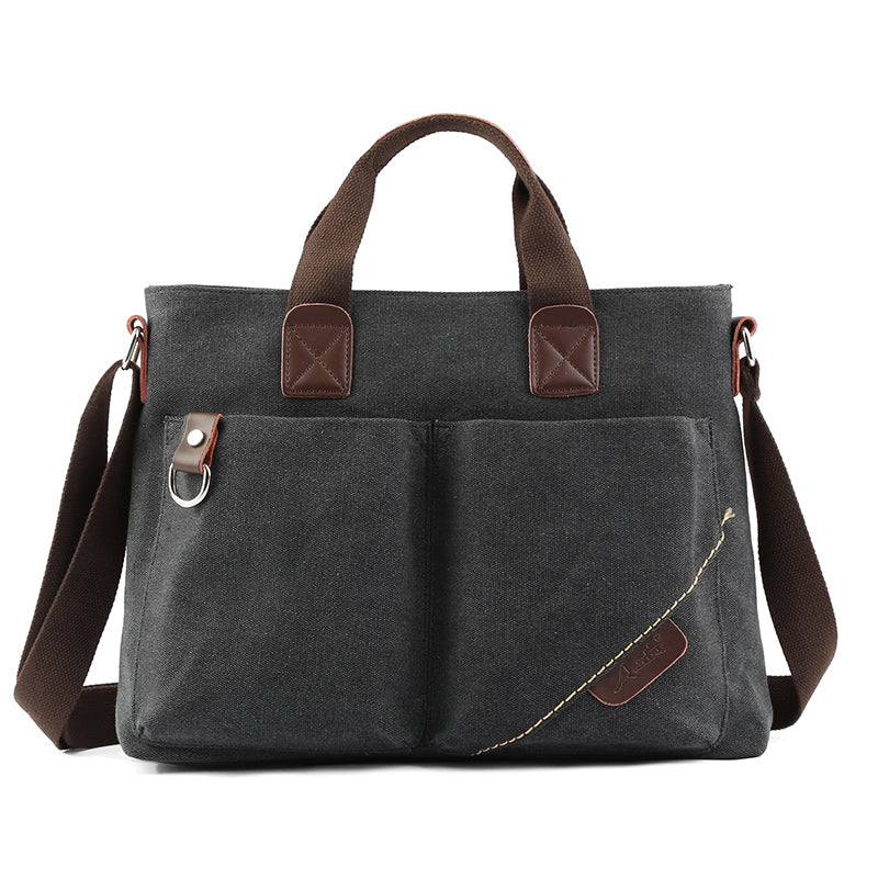 MOYYI Canvas Messenger Medical Bags for Men Shoulder Bag Laptop Briefcase Bags
