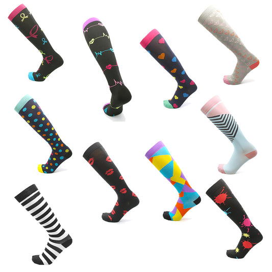 Compression Socks Colorful Women Nurse Socks