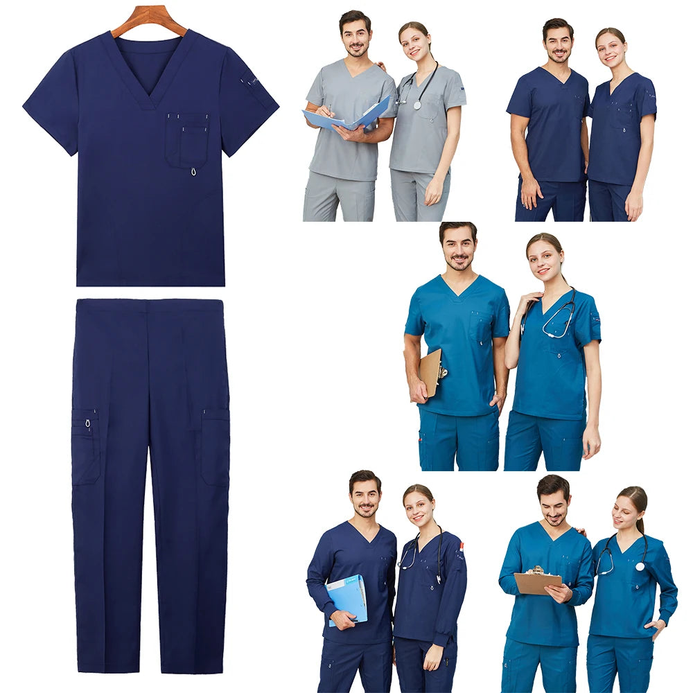 Scrub Uniform Nurse Workwear Scrubs Set Top Pant Nursing Uniforms