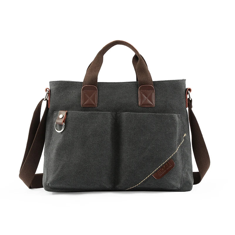 MOYYI Canvas Messenger Medical Bags for Men Shoulder Bag Laptop Briefcase Bags