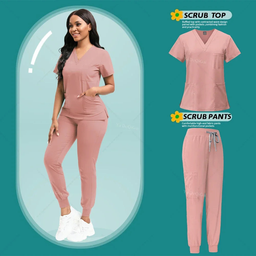 Nurse Scrubs Set Hospital Medical Surgical Uniforms Multicolor Women Wear