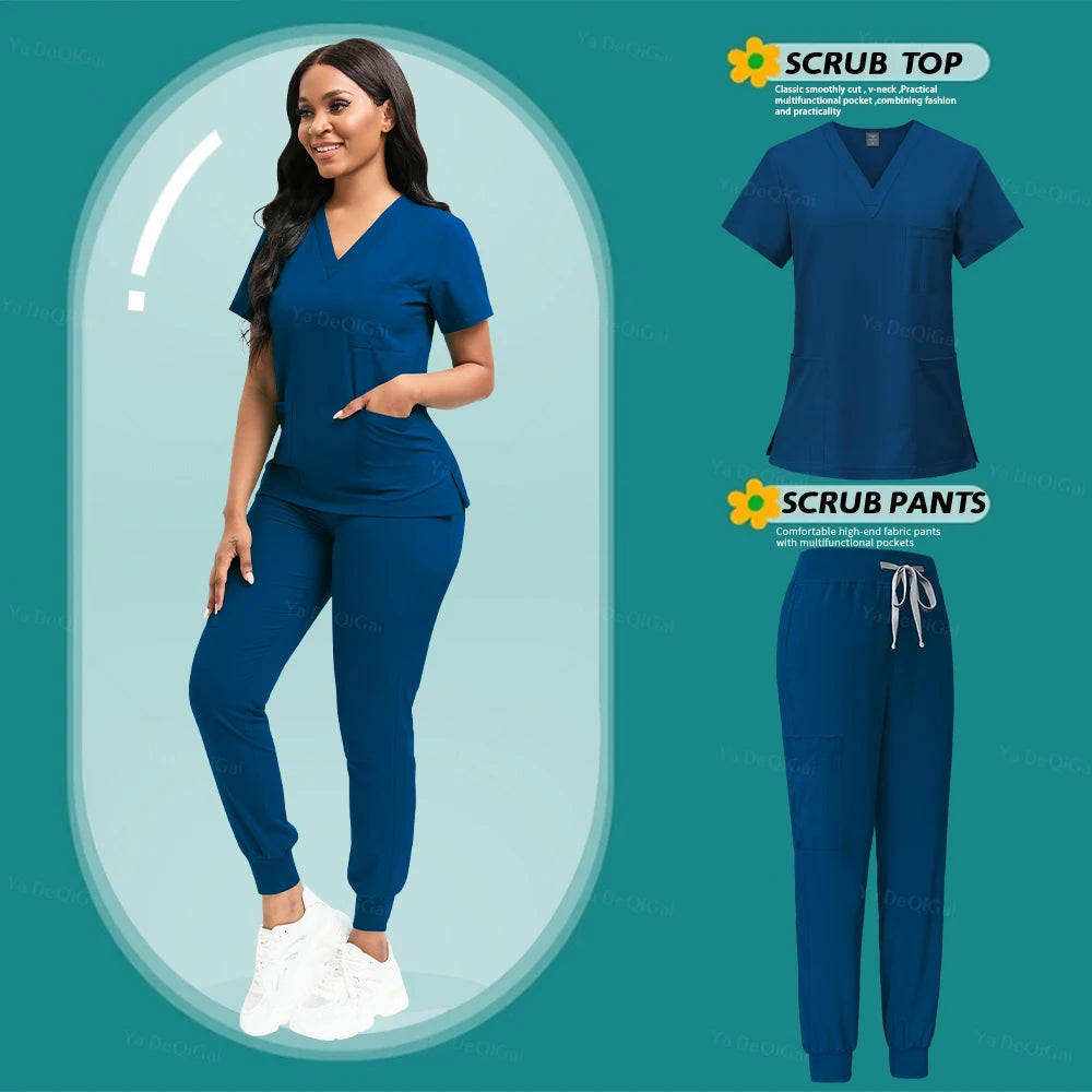 Nurse Scrubs Set Hospital Medical Surgical Uniforms Multicolor Women Wear