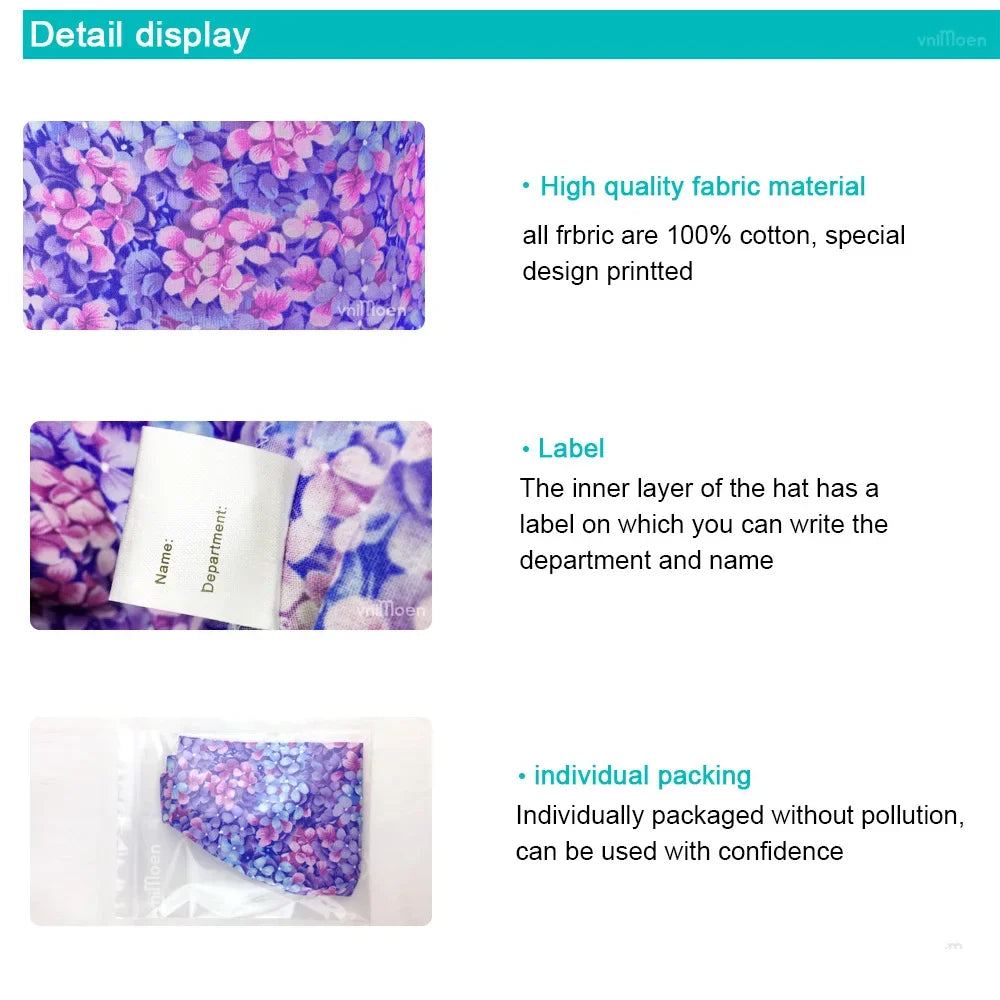 Letter Printing Scrubs Uniform Man and Womens Scrubs Caps