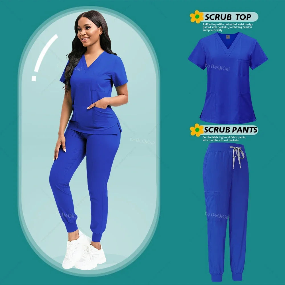 Nurse Scrubs Set Hospital Medical Surgical Uniforms Multicolor Women Wear