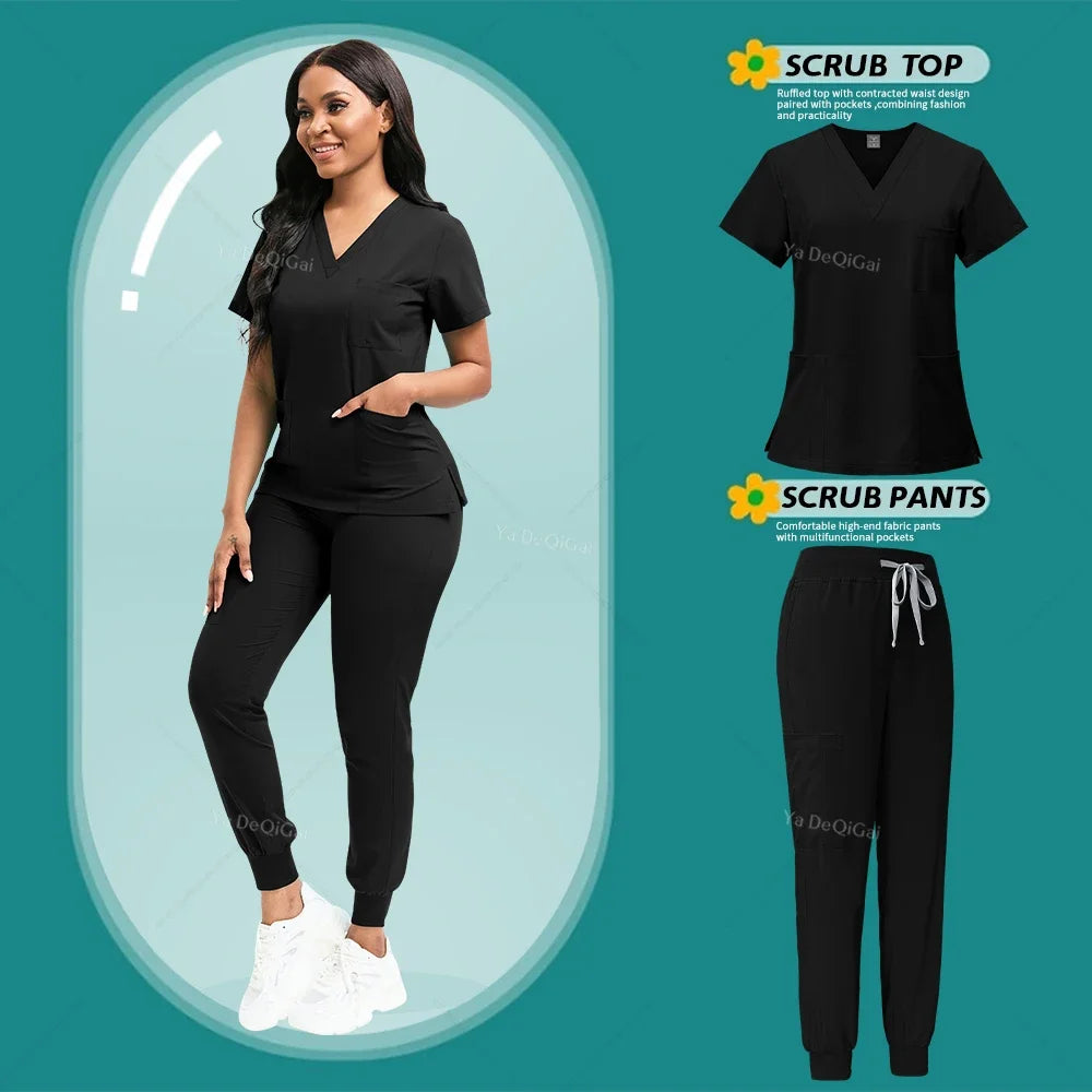 Nurse Scrubs Set Hospital Medical Surgical Uniforms Multicolor Women Wear