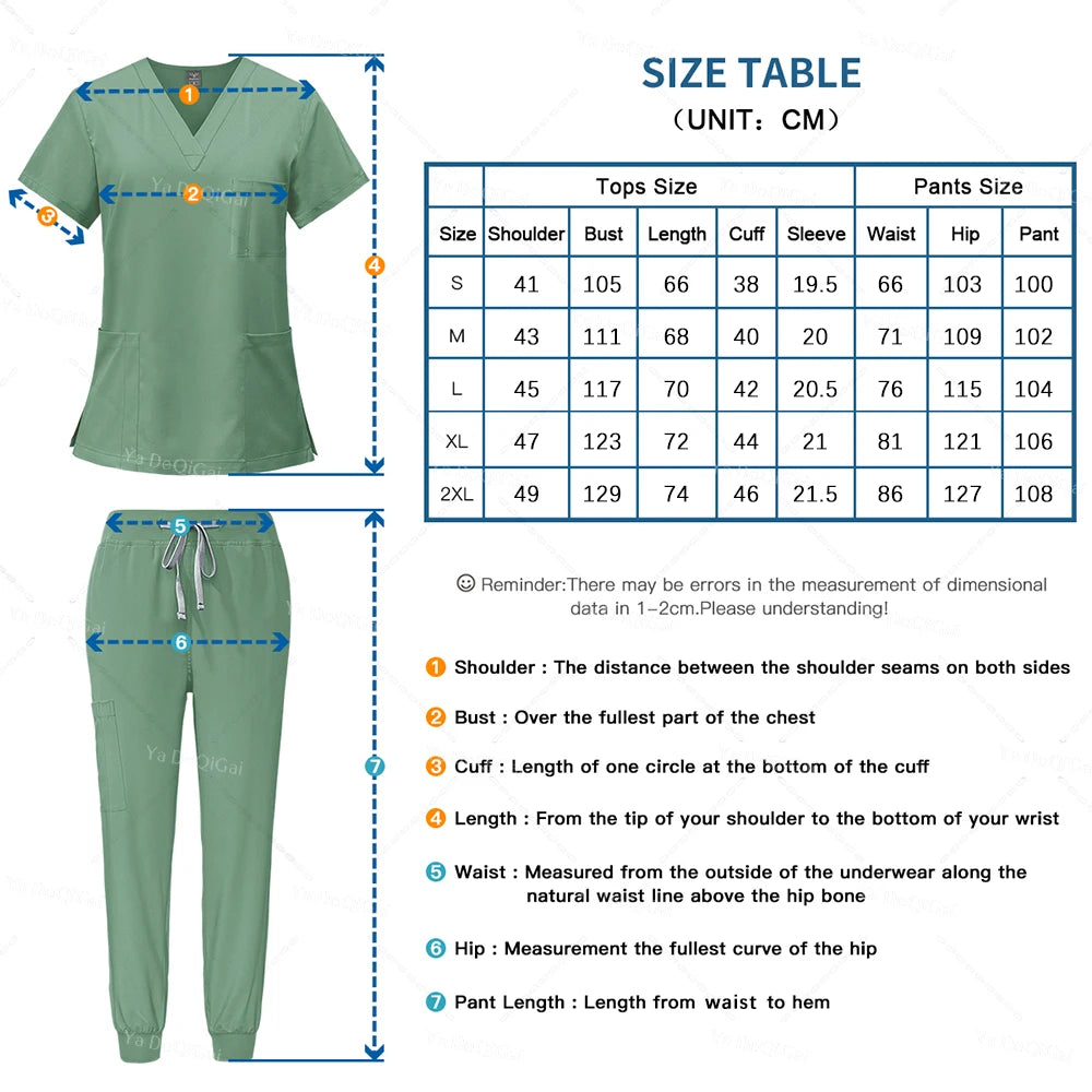 Nurse Scrubs Set Hospital Medical Surgical Uniforms Multicolor Women Wear
