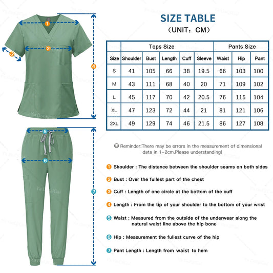 Nurse Scrubs Set Hospital Medical Surgical Uniforms Multicolor Women Wear