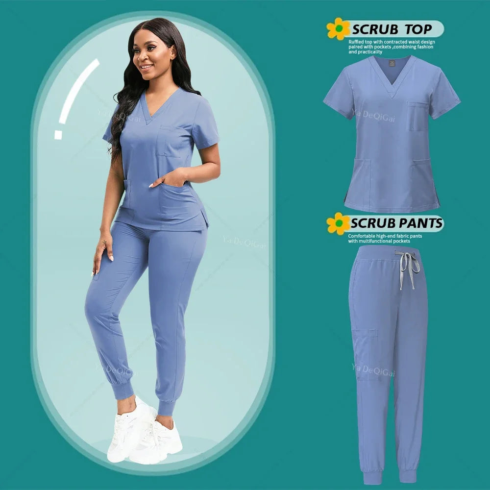 Nurse Scrubs Set Hospital Medical Surgical Uniforms Multicolor Women Wear